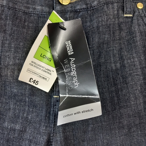 Autograph Weekend Cotton Jeans Indigo Size 12 Long Bootcut Stretch BNWT - Picture 6 of 13